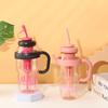 Water bottle summer dopamine large capacity plastic cup simple high value straw big belly cup car with handle car cup