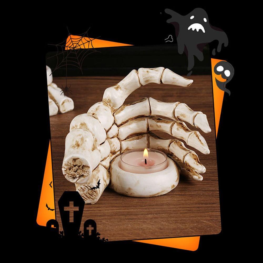 Halloween Decorations Skull Butterfly Pen Holder Craft Skull Candlestick  Home Decor