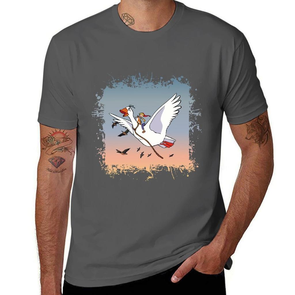 Nils Holgerson Flying TShirt Trendy Pattern for Unisex TShirt