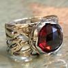 Fashion Luxury Red Geometry Crystal Ring For Women Elegant Engagement Party Rings Anniversary Gifts Wedding Jewelry Accessories