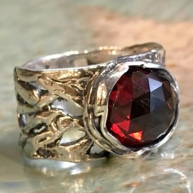 Fashion Luxury Red Geometry Crystal Ring For Women Elegant Engagement Party Rings Anniversary Gifts Wedding Jewelry Accessories