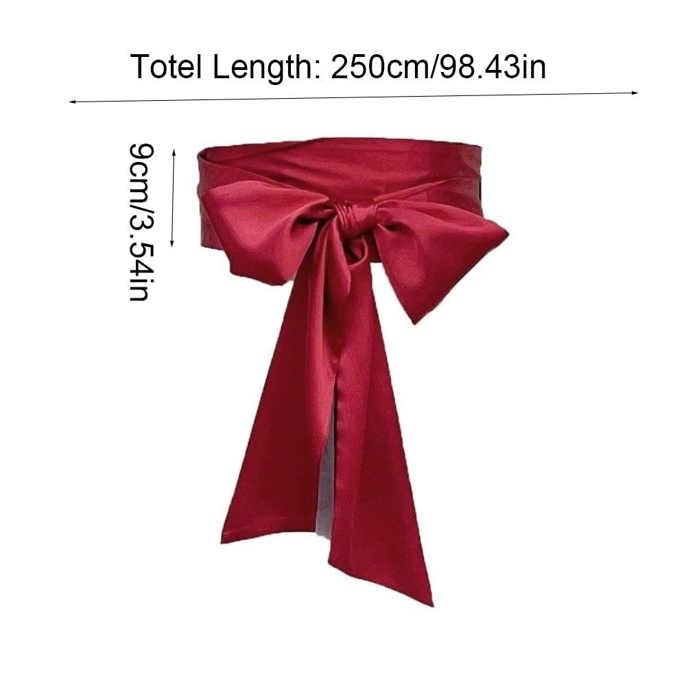 Trouser Decoration Ethnic Style Satin Ribbon Belt Bowknot Adjustable Lace Up Waistband Girdle Soft Wide Waistband Suit