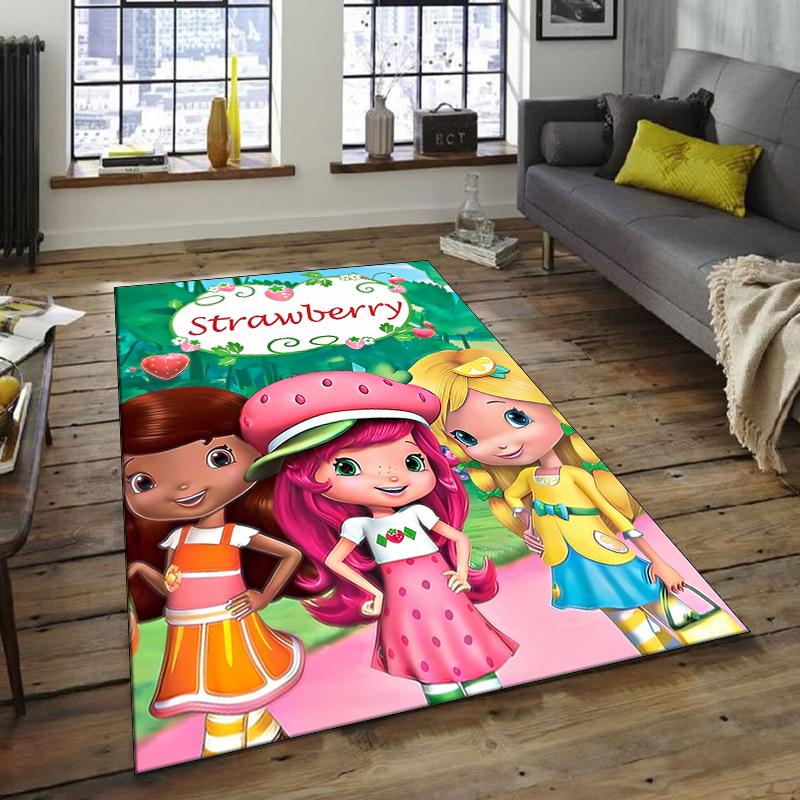 1pc Strawberry Princess5 Design Area Rug - Non-Slip, Soft & Cozy Floor Mat for Living Room, Bedroom, Office - Indoor/Outdoor Decorative Carpet