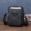 Crocodile Bone Pattern Men's Small Shoulder Bag, Fashionable Small Crossbody Bag, Outdoor Business District Small Backpack