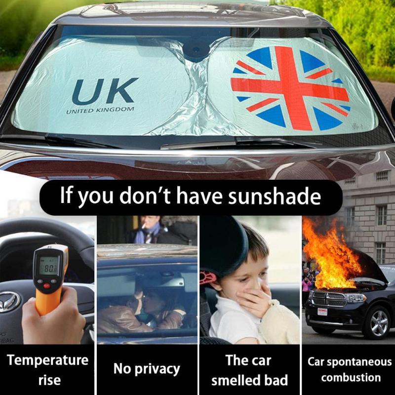 1 X The Union Flag Union Jack Car Windshield Sunshade Visor Auto Window Sun Shade Cover