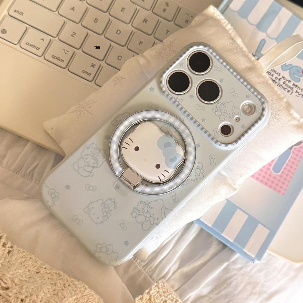 Cartoon Cat Phone Case for iPhone 17 Pro Max/16 - Magnetic Stand, Soft Fit