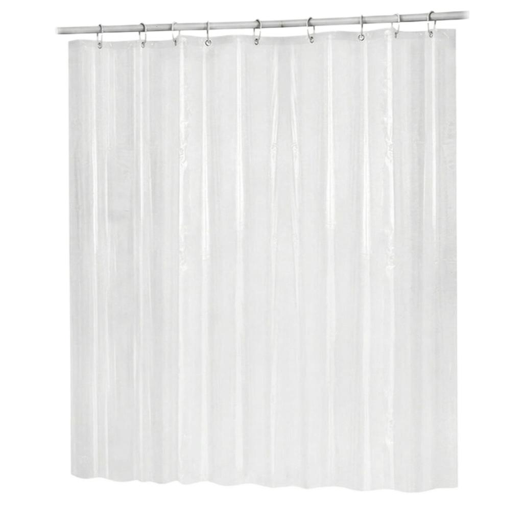 Waterproof PEVA Shower Curtain with 12 Reinforced Holes and Plastic Hooks for Bathroom Use Mold Resistant and Durable Design