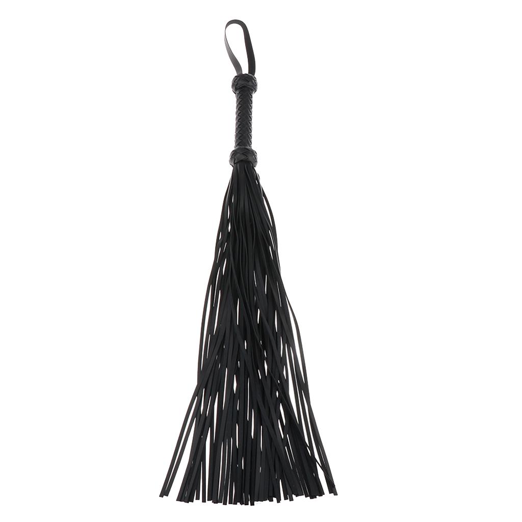 Soft PU Leather Riding Crop Braided Handle Flogger Horse Whip 75cm