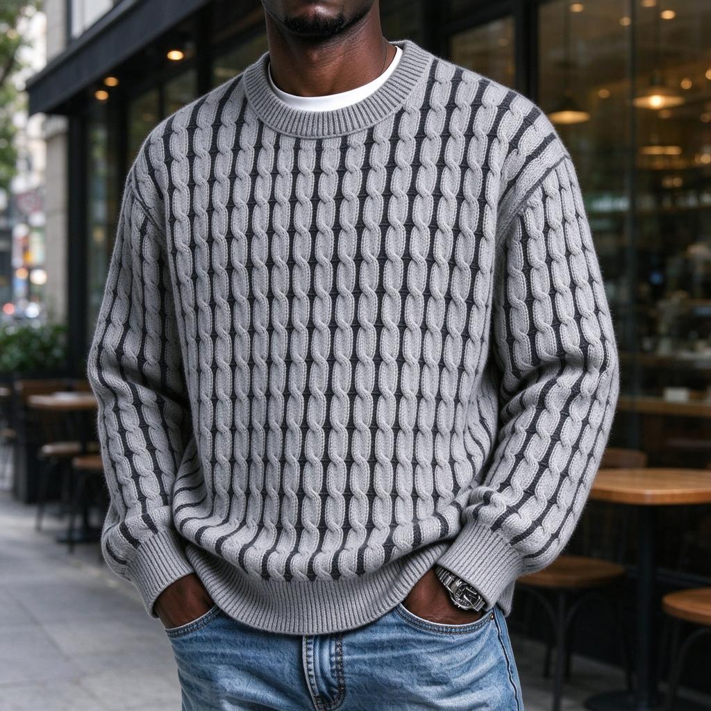 Men's Winter Trendy Knit Sweater, Casual Pullover for Everyday Wear