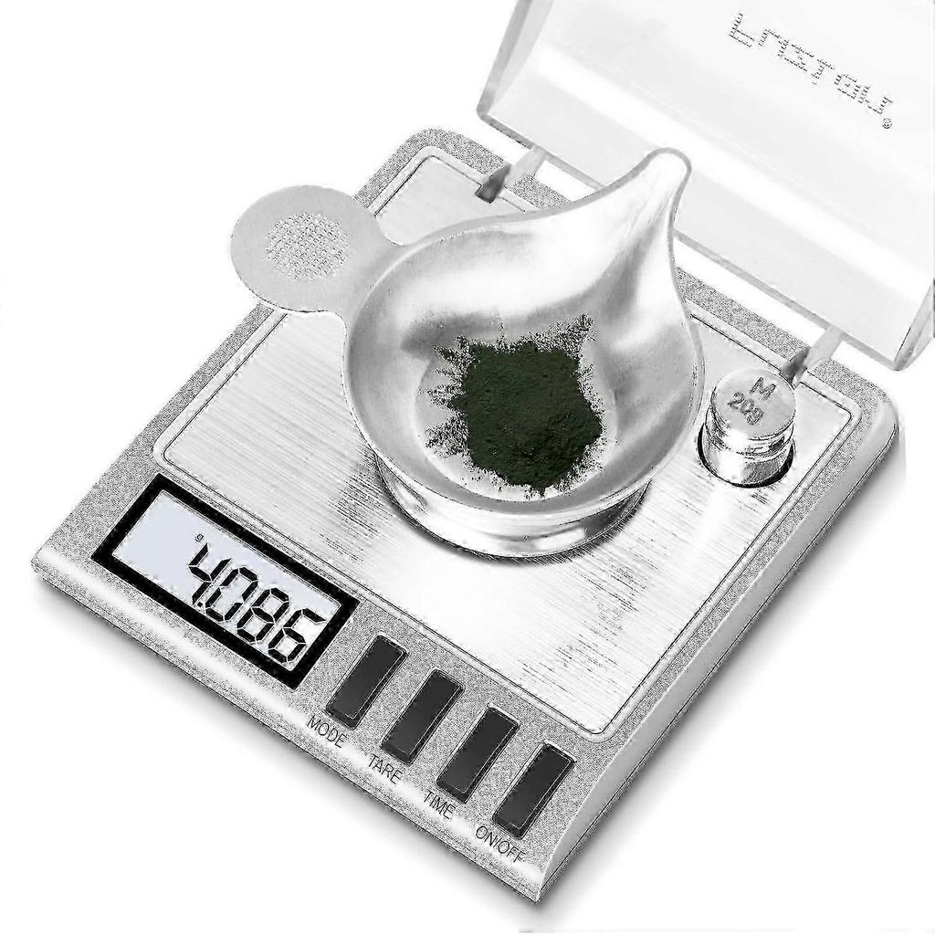 Mini Digital Scale 50g 0.001g High Precision Stainless Steel Jewelry Powder Scale with Calibration Weight