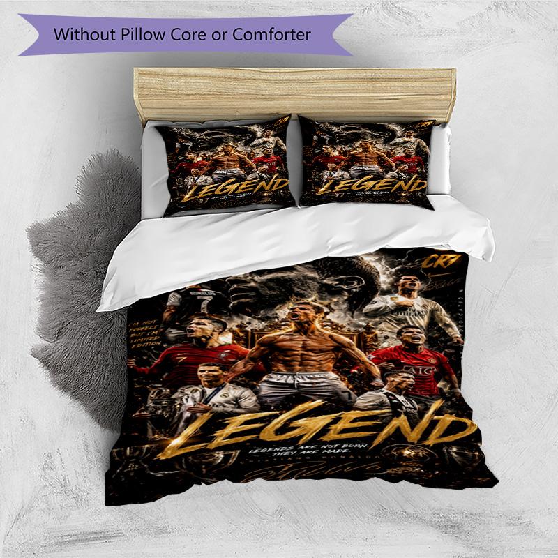 Ronaldo's Golden Legend: Ronaldo's Legacy Bedding Set, Breathable Duvet Cover with Pillowcases, Soft Bed Linen for Bedroom Home Decoration, Perfect Fe