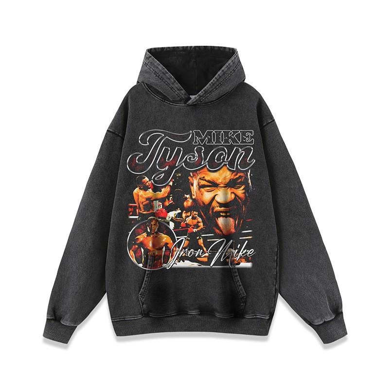 Unisex Oversized Washed Vintage Boxing Hoodie Streetwear Hip Hop Sweatshirt Winter Casual
