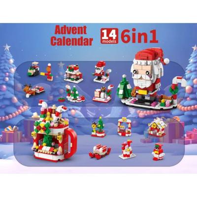 24 Jahre Weihnachts-Baustein-Spielzeug-Blindbox-Set, Weihnachts-Adventskalender, Ziegel, DIY-Lernspielzeug-Kit, Geschenk für Kinder und Erwachsene