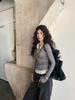 Elegant Korean Style Faux Two-Piece Long-Sleeve Women's T-Shirt, Slimming Base Layer Top - 2025 Autumn Arrival