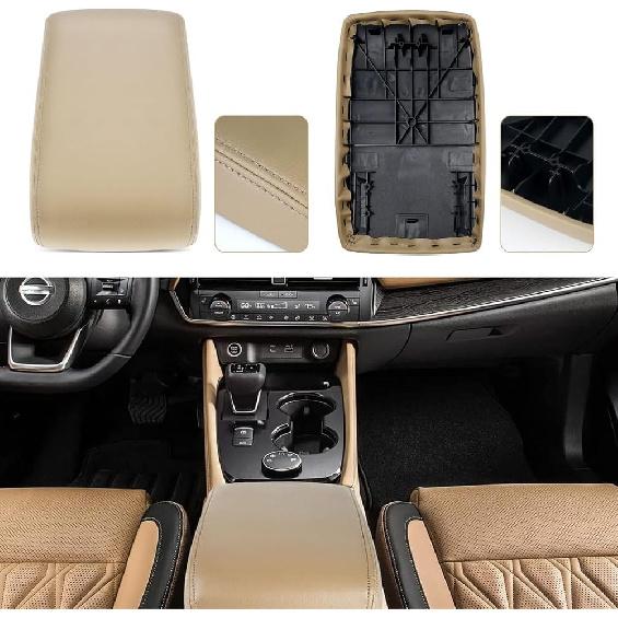 ASAPE Center Console Lid Armrest Cover Replacement for 2008-2013 for Toyota Highlander (Beige)