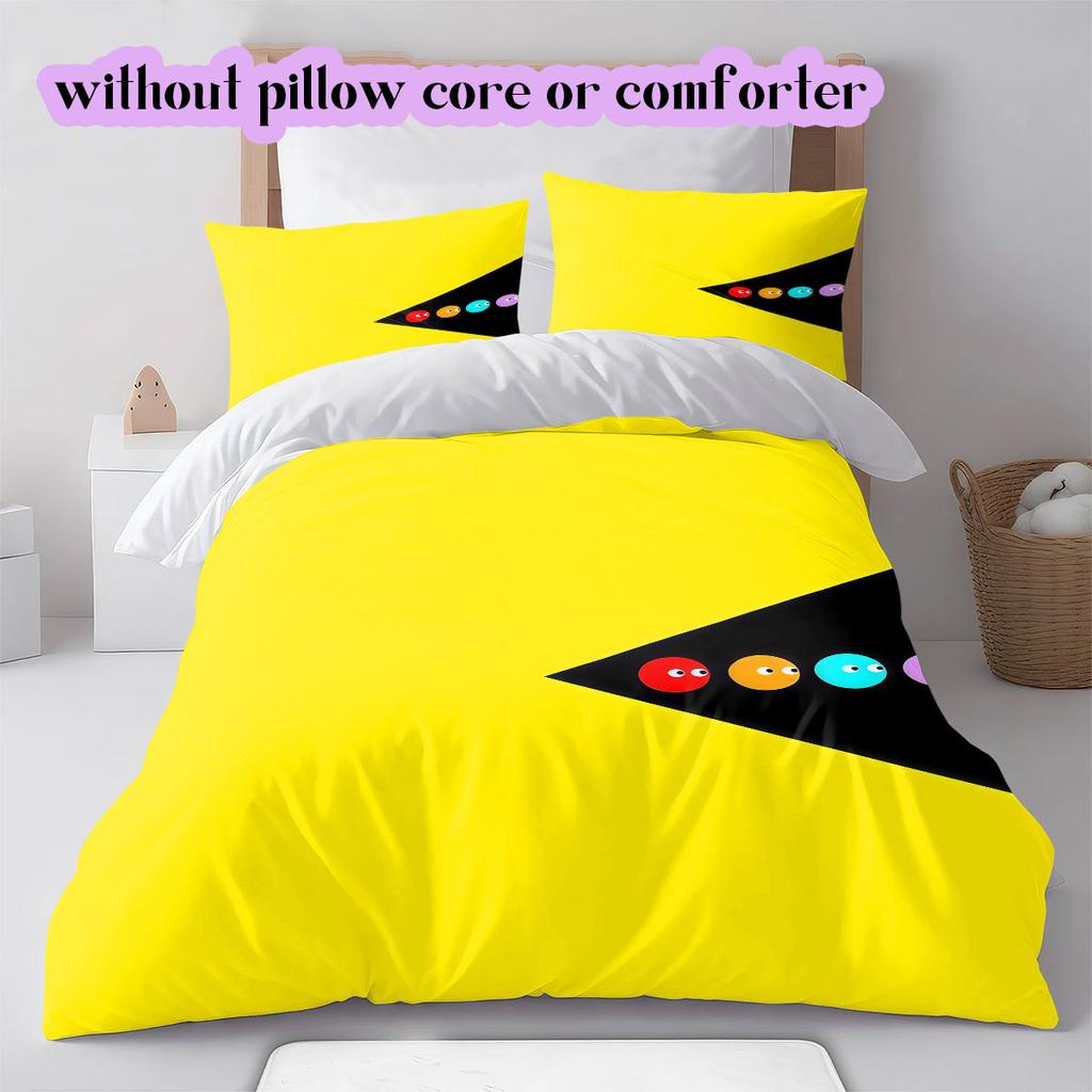 PacMan Anime Soft and Comfortable Duvet Cover, Children's Bedding Set Gift, Extra Large Size, Various Sizes Available