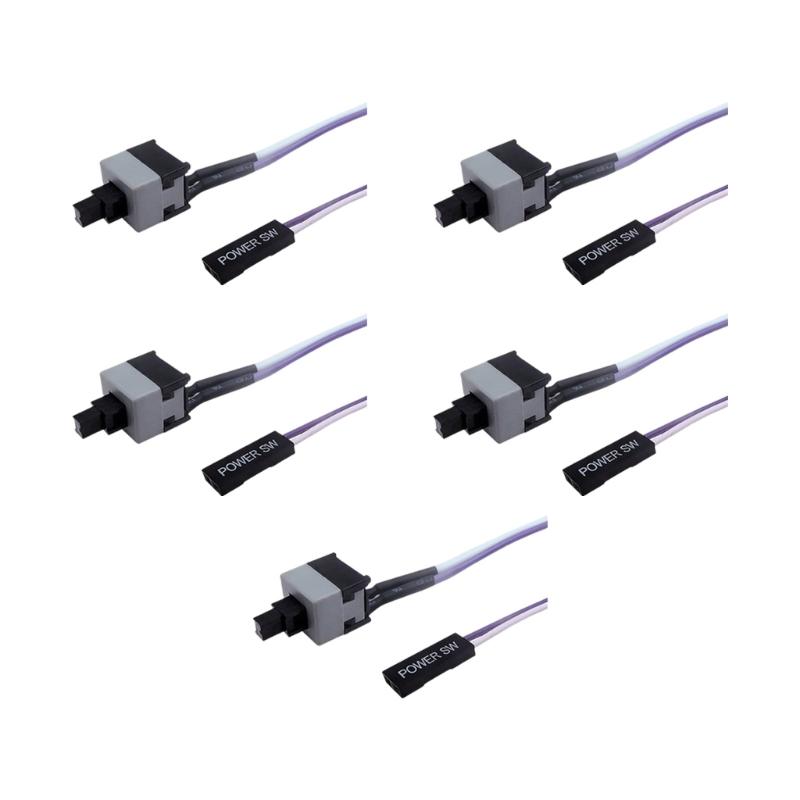 ATXs Power Switcher Cord 2Pin 50cm Computer Motherboards Reset Button Connection Plugs and Play PC Power Cable 24Awg