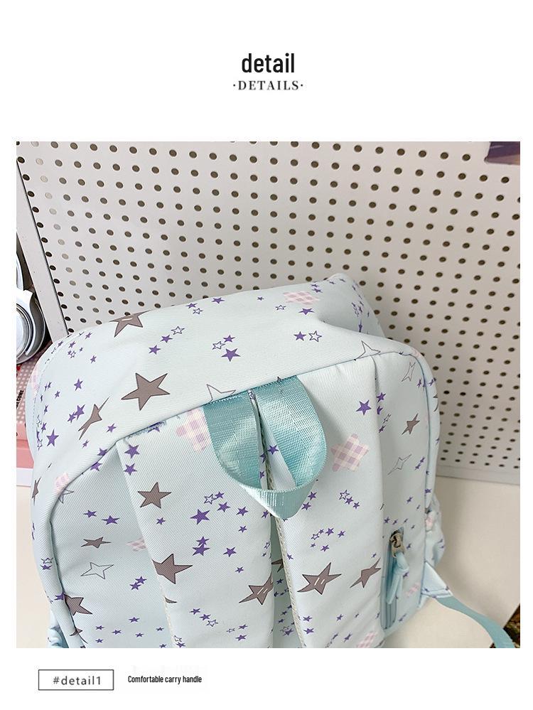 Women's Large Capacity Star Backpack - Lightweight, Cute, and Simple for Primary To High School Students