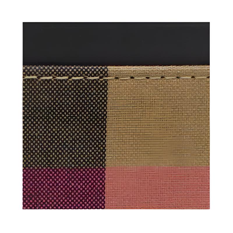 Burberry Check Color Block Design Canvas Card Holder Unisex Accessories Sand 80846451