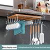 Stainless Steel Kitchen Storage Rack: Hanging Organizer with Cabinet Baskets & Paper Towel Holder