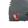 Santa Claus Gesture Trendy Fuel Tank Cap Car & Window Christmas Decoration Sticker