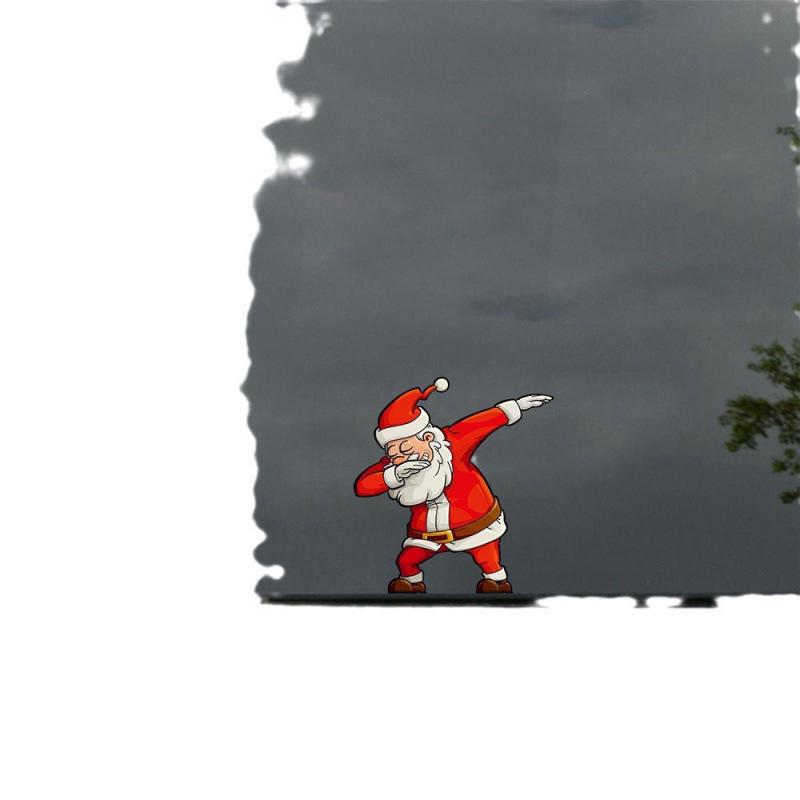 Santa Claus Gesture Trendy Fuel Tank Cap Car & Window Christmas Decoration Sticker
