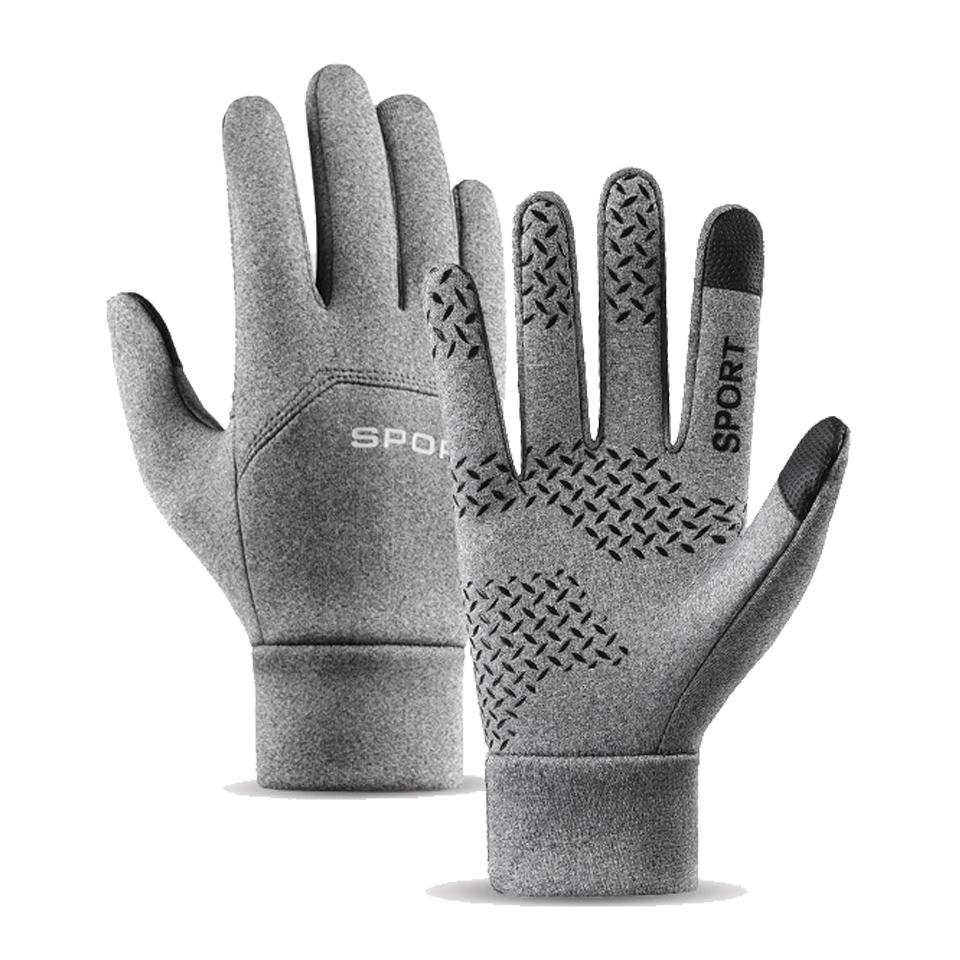 

Men Winter Waterproof Cycling Gloves Outdoor Sports Ski Running Motorcycle Touch LCD Screen Fleece Gloves Non-Slip Warm Full Fingers XL серый