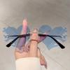 Vintage Rimless Flame Love Heart Sunglasses Women For Men Luxury Brand Designer Sun Glasses Punk Popular Party Hip Hop Eyewear