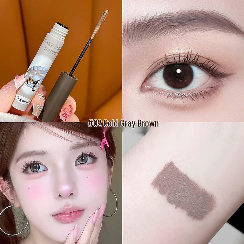 KAPOWINI Velvet Mist Brow Mascara - Waterproof, Sweatproof, Smudge-proof, Light Brown for Natural Wild Eyebrows.