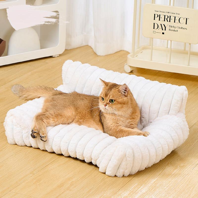 Cat Nest Winter Warm Dog Sofa Nest All Seasons Universal Pet Nest Cushion Straight Rabbit Hair Sofa Bed