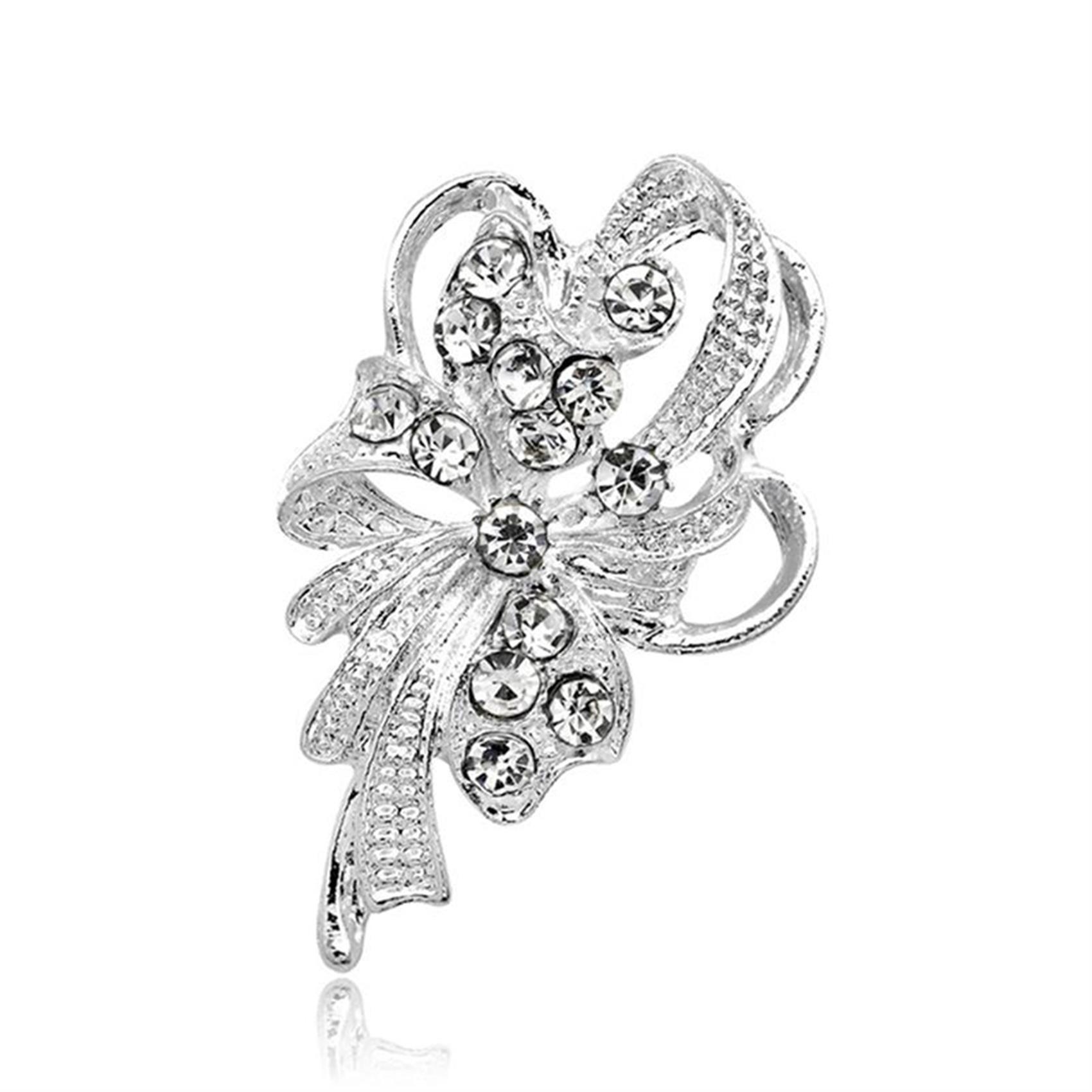 

Брошь High End с инкрустацией бриллиантами, женская, высокого класса, цветок на груди, многофункциональные аксессуары для одежды One Size серебряный