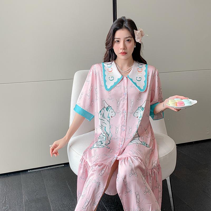 Women's Large Size Ice Silk Pajamas - Breathable, Ultra-Thin Summer Nightdress