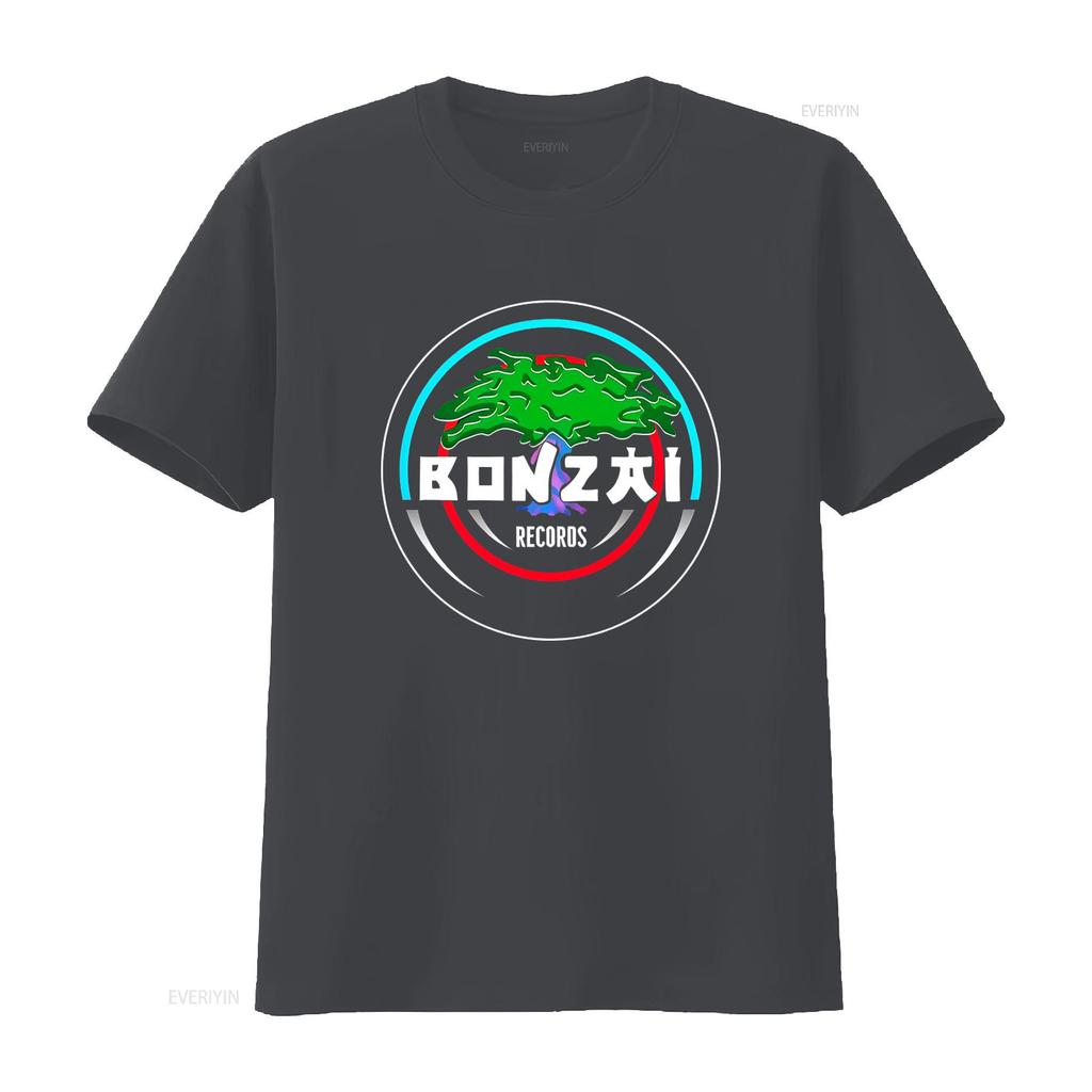 Bonzai Records T Shirt Techno Trance Hardcore All Sizes S M L XL 2XL Black Grey Vintage Washed Stretched Fashion Versatile