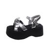 Bow Women's Sandals 2025 New Spring Super Fire Outer Wear Thick Sole Not Tired Feet Beautiful with Skirt Beach Shoes