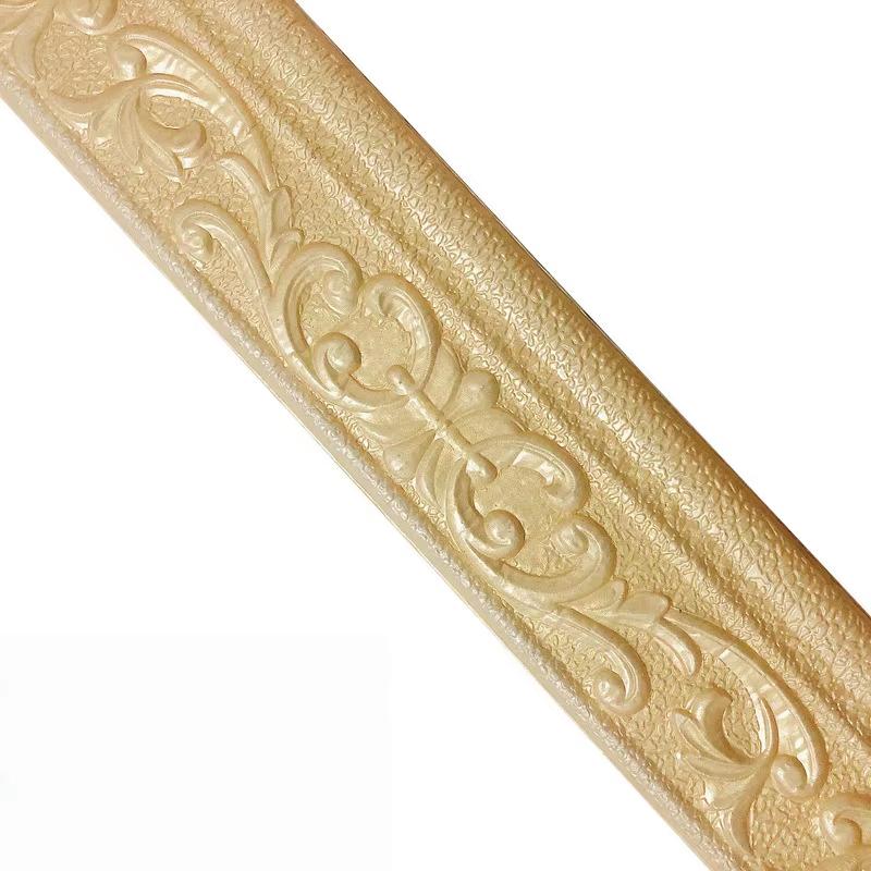 1PC 230X8cm 3D Pattern Self Adhesive Sticker Wall Trim Line Skirting Border Decor Household Living Room TV Background Stickers