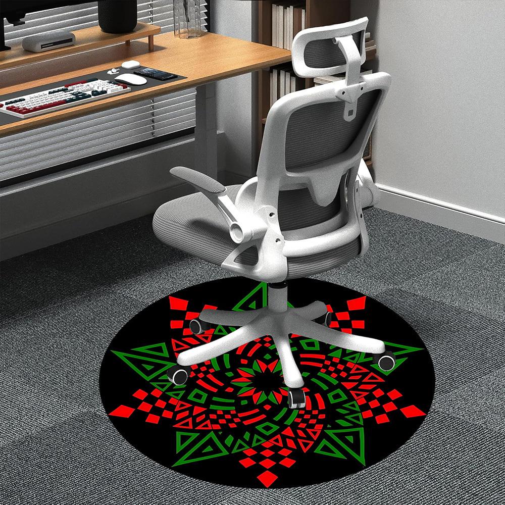 

1pc Mandala Pattern Office Round Area Rug, Indoor Mat Suitable ForOffice, Under Office Chairs Bedroom Living Room Home Decor, Room Deco D001 80cm by 80cm