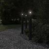 VidaXL Outdoor Floor Lamps and Sensors 3 Pcs Black Stainless Steel, Outdoor Ground Lighting, Ground Lighting of 4006372