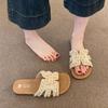 Daily Casual Pearl French Lazy Holiday Wind Cool Slippers Women Wear One Word Slippers In Summer Tide
