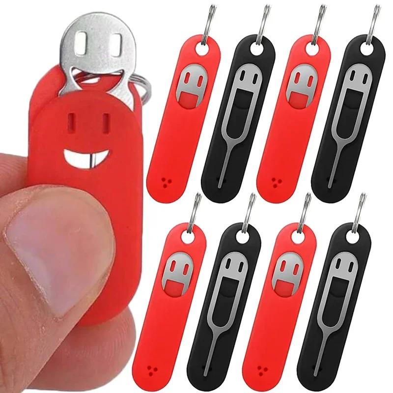 3Pcs Creative Sim Card Removal Tool Phone Chip SimCard Unlock Tray Eject Pin Needle Anti-lost Opener Ejector with Storage Case