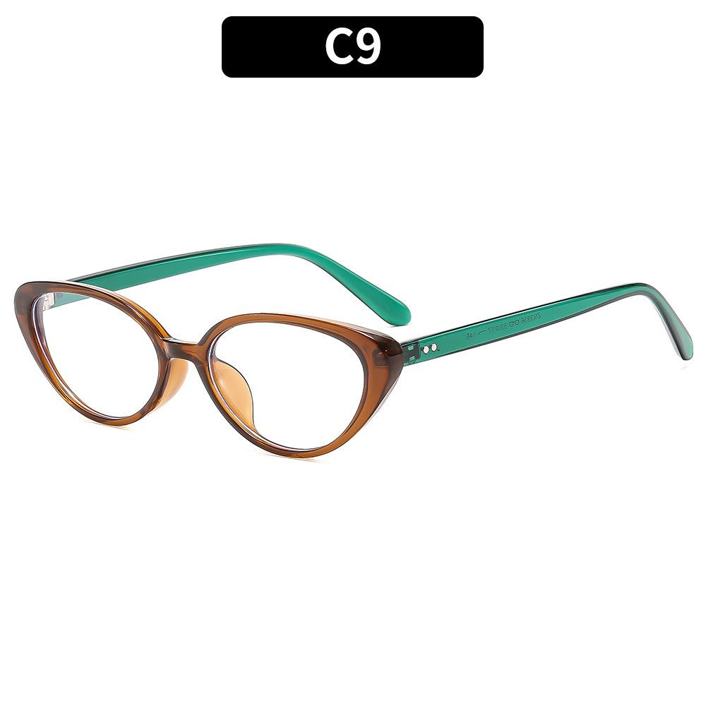 Women's Trendy Cat-Eye Retro Glasses: Minimalist, Anti-Blue Light, UV Protection, Small Frame