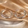 1 Pair Gold/Silver Hoop Earrings for Women, Chunky Triple Split Hoop Earrings, Multi Hoop Statement
