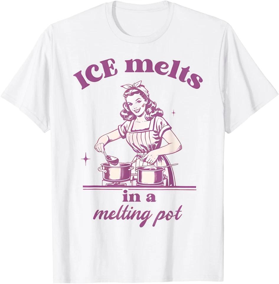 

ICE Melts in a Melting Pot Vintage Retro Anti-ICE T-Shirt 4XL
