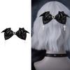 1PC Elegant Bows Hair Clip with Heart Crosses Design Soft Fabric Hairpin For Women Girls Daily Use