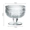 Taza Vintage Vaso de Vidrio en Relieve de Girasol Vaso con Pie Cuenco de Postre Helado Cuenco de Ensalada Cuenco para Caramelos Tarta para Hogar Fiesta Boda
