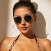 1pc New Fashion Women's Sunglasses, , Shape, Gradient Lens, High-End Design For Large Faces Vintage Shades Beach Men's Sunglasses