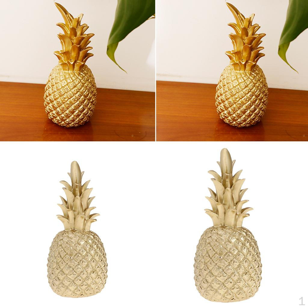 2pack Resin Pineapple Ornaments Desktop Decoration Ornament for Cafe/Bar/Office/ Bedroom/ Living