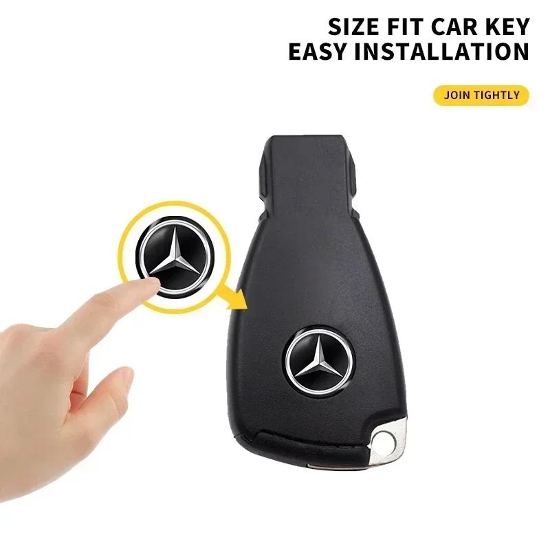 BTY4  Car Key Stickers Auto Control Keychain Emblem For Mercedes Benz C180 C200 C260 C300 W108 W124 W126 W140 W168 W169 Accessories