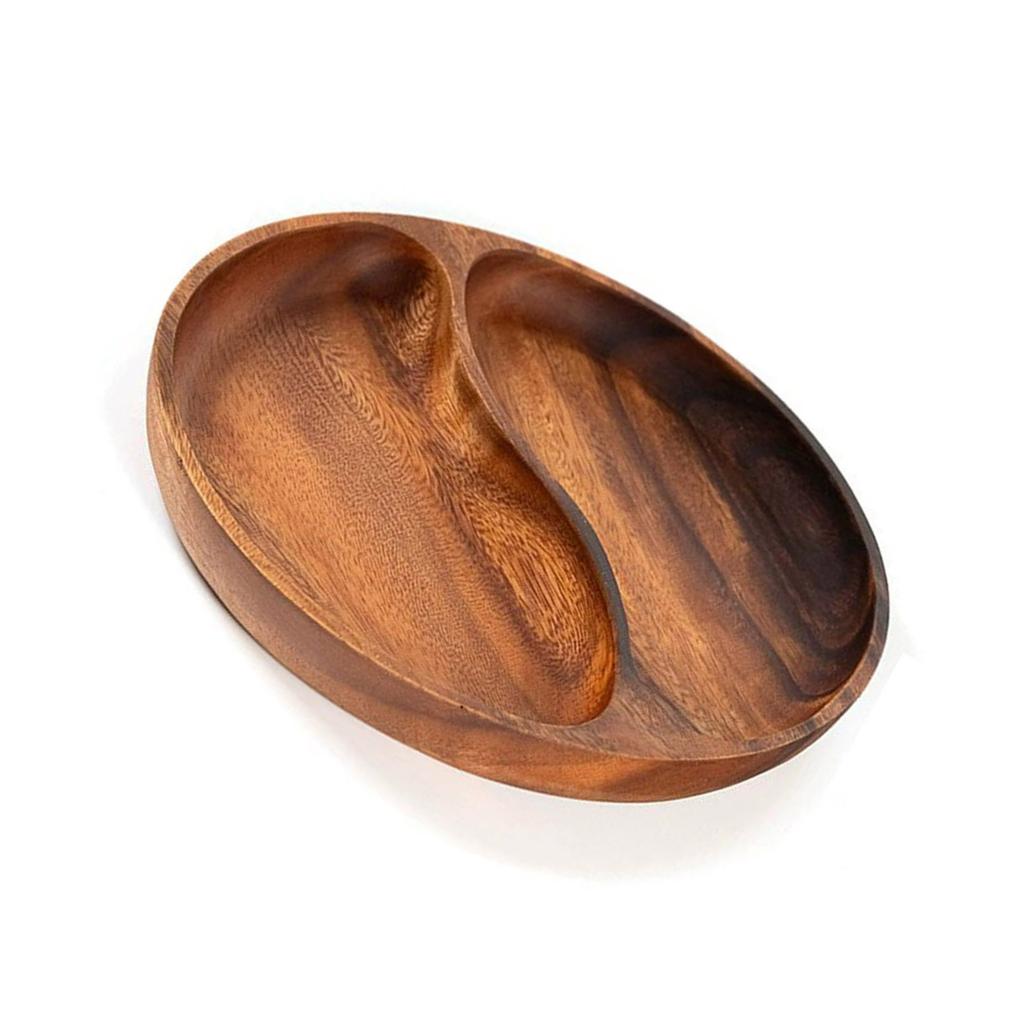 Wood Divided Servings Tray Dinner Platters Round Candy Tray Fruit Plate for Party Dishes Snacks Dried Fruit Easy To Use