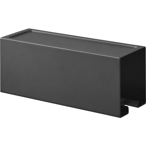 Yamazaki Magnetic Carpet Cleaner Holder, Black, Approx. W20 x D7.2 x H8cm, Tower Adhesive Cleaner Storage Case, Quick and Easy to Use, Model 3713