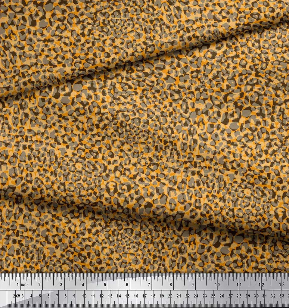 Soimoi Japonská krepová saténová látka Leopardí zvířecí potisk Šicí látka metr 42 palců